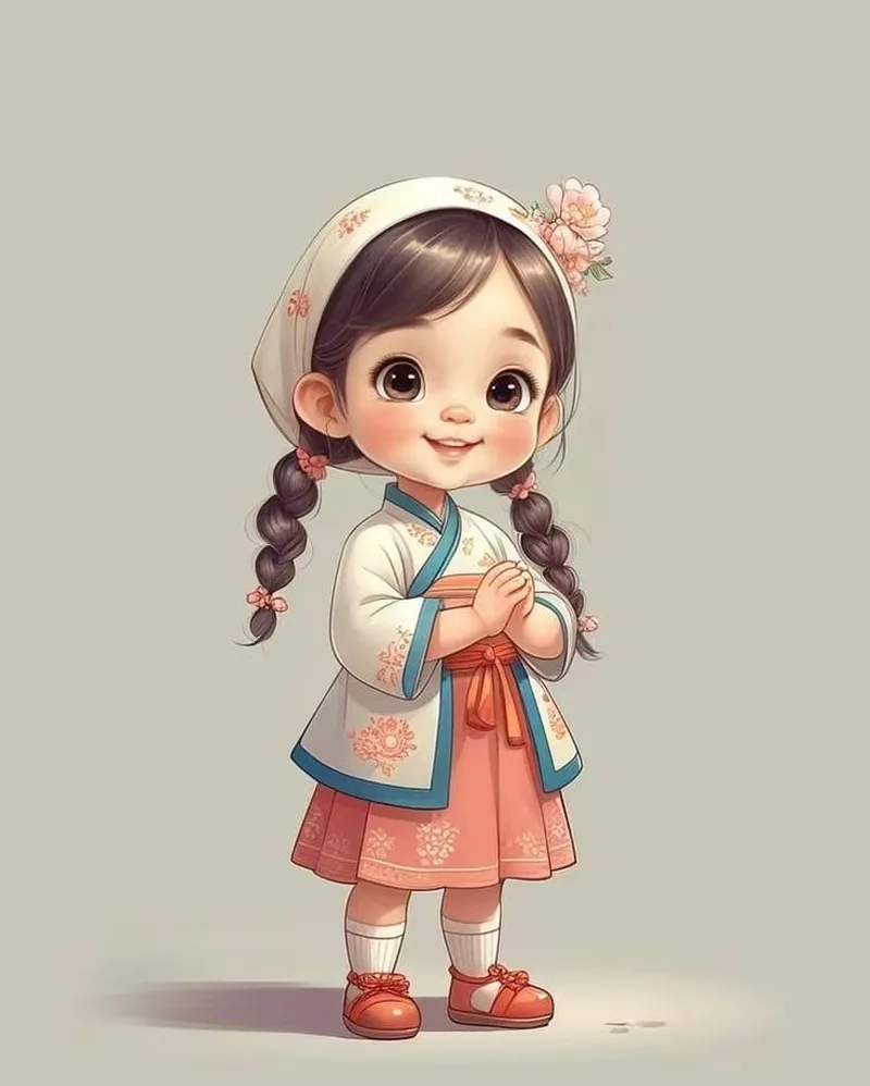 Hình chibi nữ đeo kính vừa dễ thương vừa toát lên vẻ thông minh.