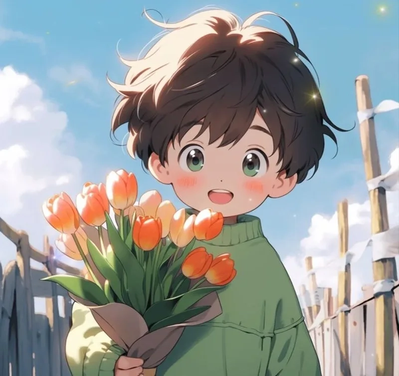 Avatar mèo cute anime thể hiện sự vui tươi, dễ thương với phong cách hoạt hình.