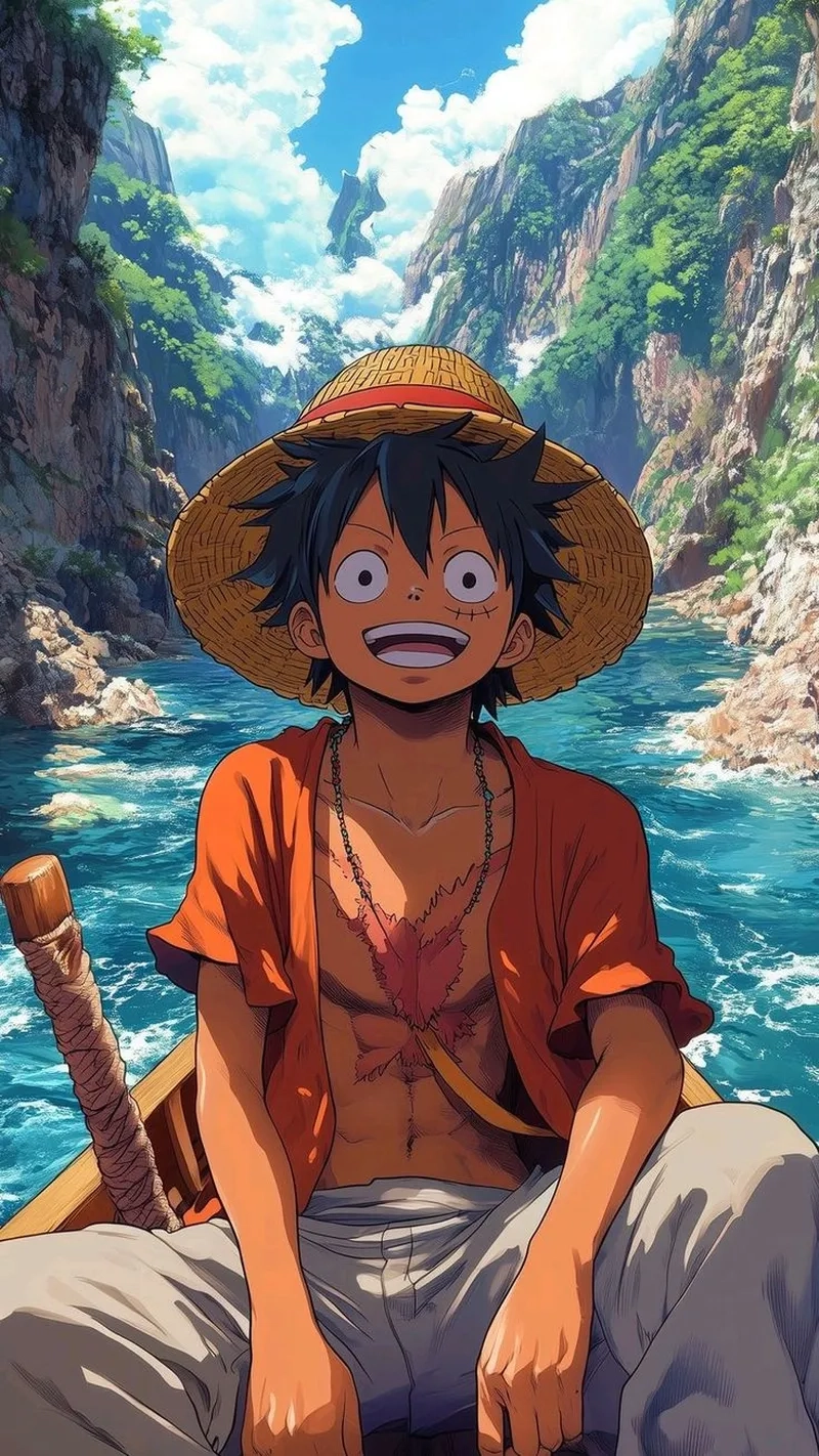 Làm mới màn hình của bạn với hình nền Luffy gear 5 ấn tượng.