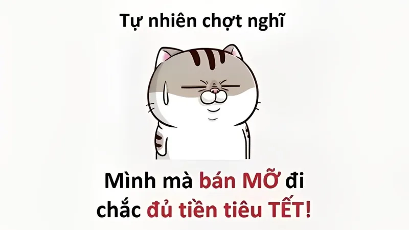 Avatar meme tết giúp bạn thể hiện sự vui tươi trong dịp năm mới này.