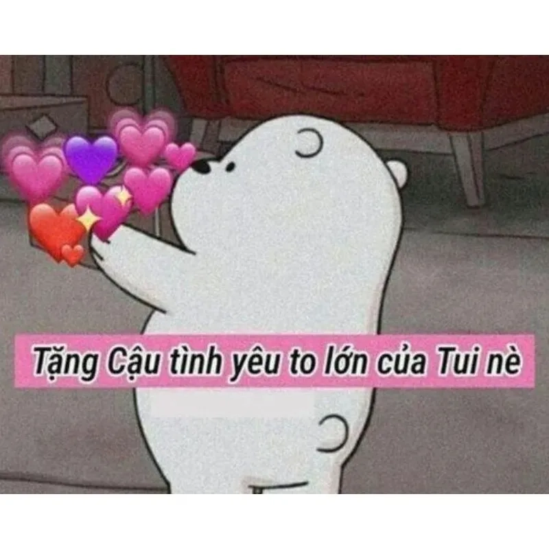 Meme tình yêu to lớn là biểu tượng của tình yêu vĩnh cửu.