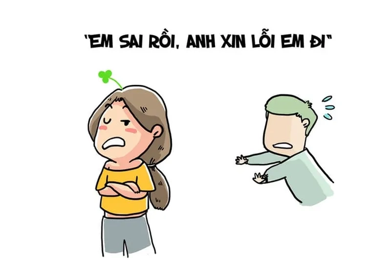 Meme với lời xin lỗi ngọt ngào nhưng rất hài hước.