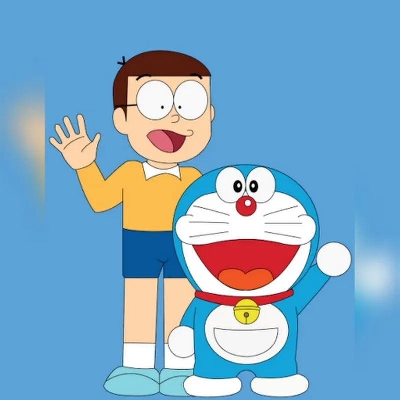 Hình nobita và xuka, thể hiện tình bạn ngọt ngào và đáng yêu.