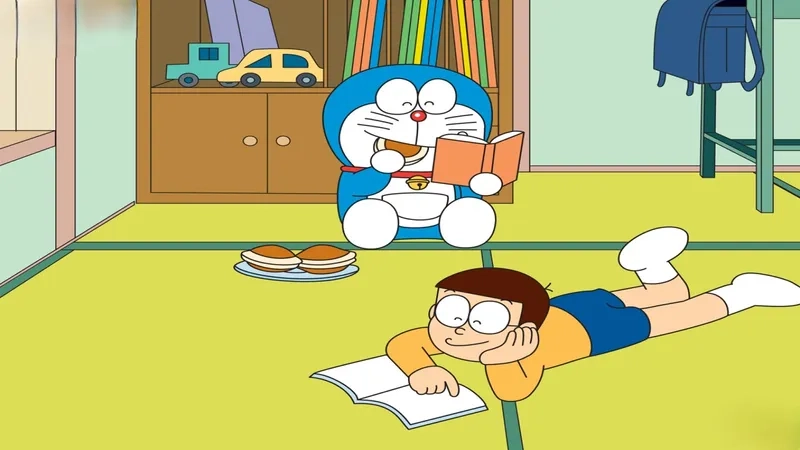 Hình ảnh của doraemon và nobita, cặp đôi đáng yêu trong thế giới anime.