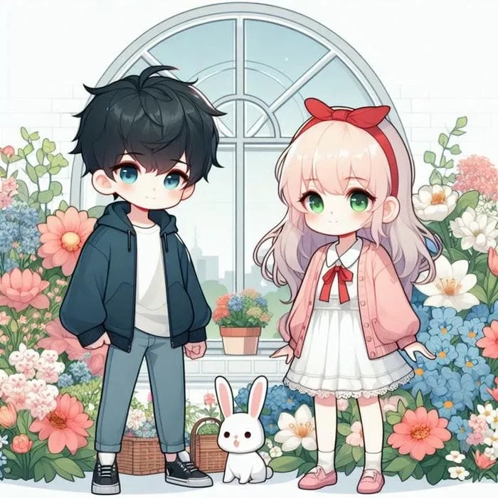 Ảnh cặp đôi anime chibi cute lãng mạn và dễ thương