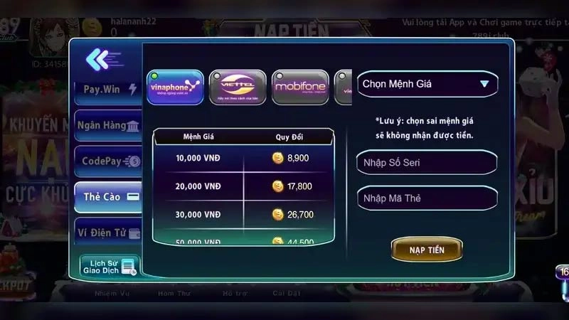 Sân chơi cung cấp dịch vụ thanh toán tiện lợi, an toàn