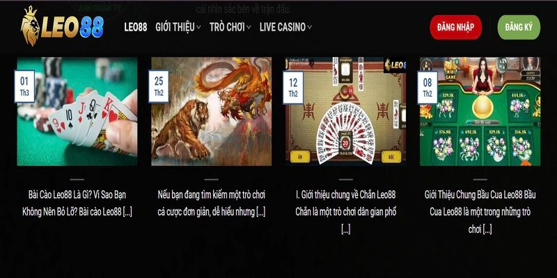 Nhà cái Leo88 với 3 sảnh game quyền lực