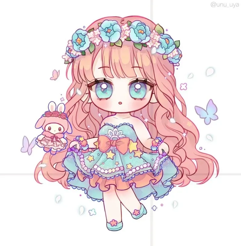 Avatar buồn ảnh chibi cute thể hiện cảm xúc nhẹ nhàng