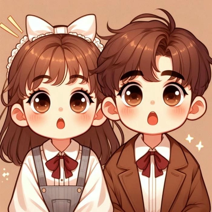 Chibi avatar đôi bff cute nổi bật cho cặp bạn thân cùng phong cách