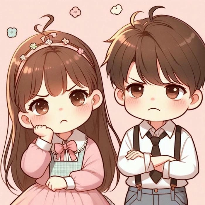 Avatar chibi cute đôi tạo điểm nhấn ngọt ngào cho tình bạn đẹp