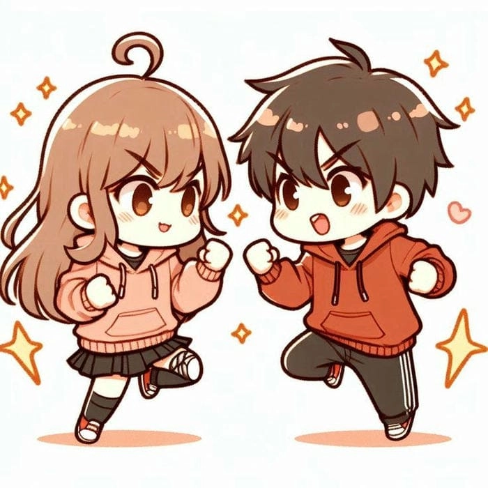Avatar chibi đôi cute phù hợp cho mọi cặp đôi yêu phong cách chibi