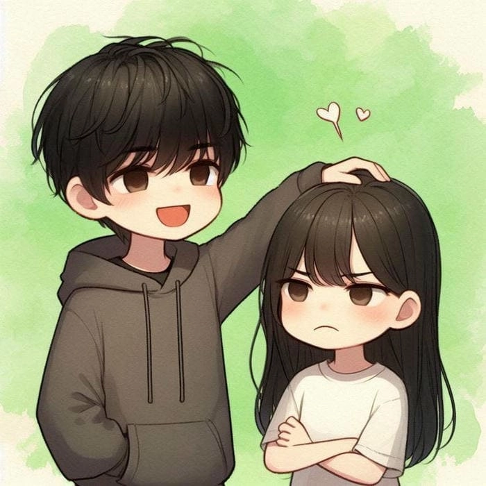 Chibi cute avatar đôi mang đến cảm giác dễ thương và sinh động