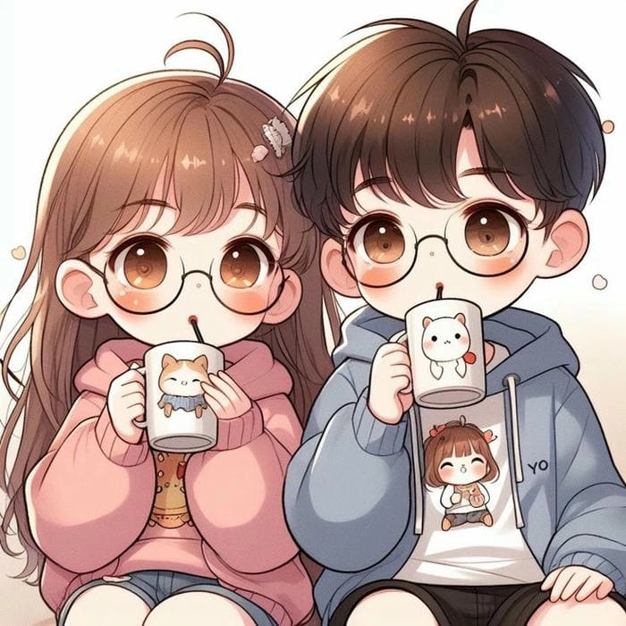 Chibi avatar cute đôi dành cho những cặp đôi thích phong cách kawaii
