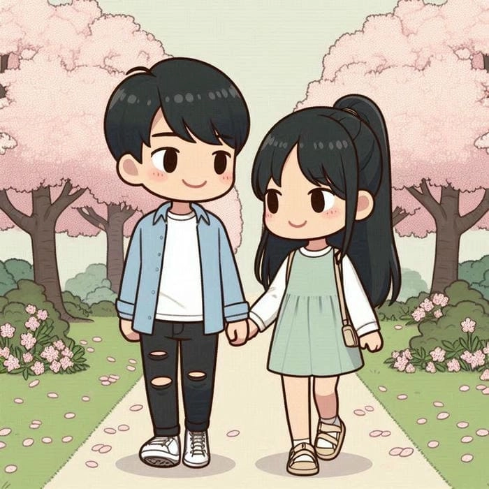 Avatar chibi cặp đôi hình cute siêu đáng yêu cho những đôi bạn tinh nghịch