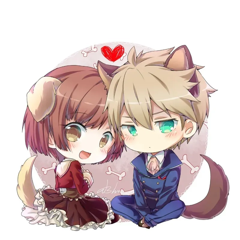 Avatar đôi bff cute chibi thể hiện tình bạn thân thiết qua hình ảnh