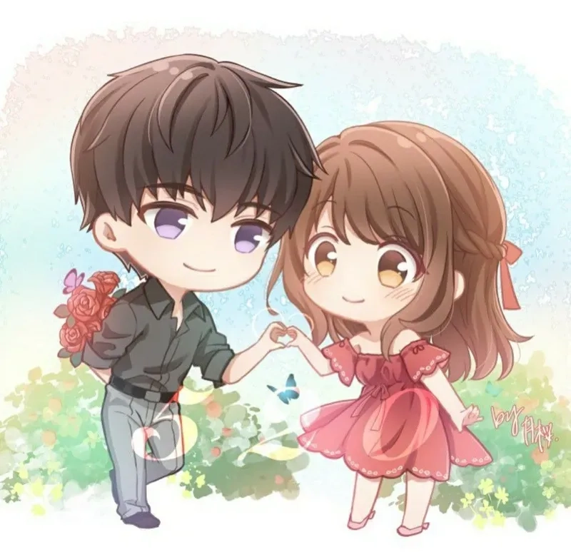 Ảnh avatar đôi chibi cute dễ thương dành cho hội bạn hoặc cặp đôi