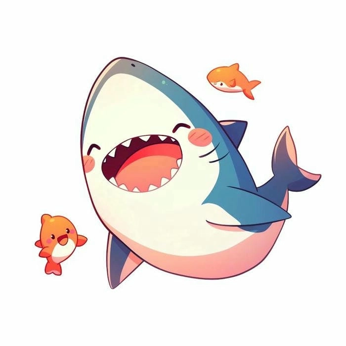 Ngắm cute hình cá mập chibi ngộ nghĩnh