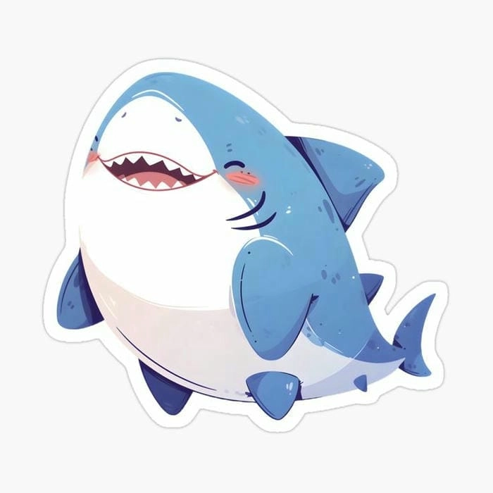 Đổi mới với hình nền cá mập cute chibi