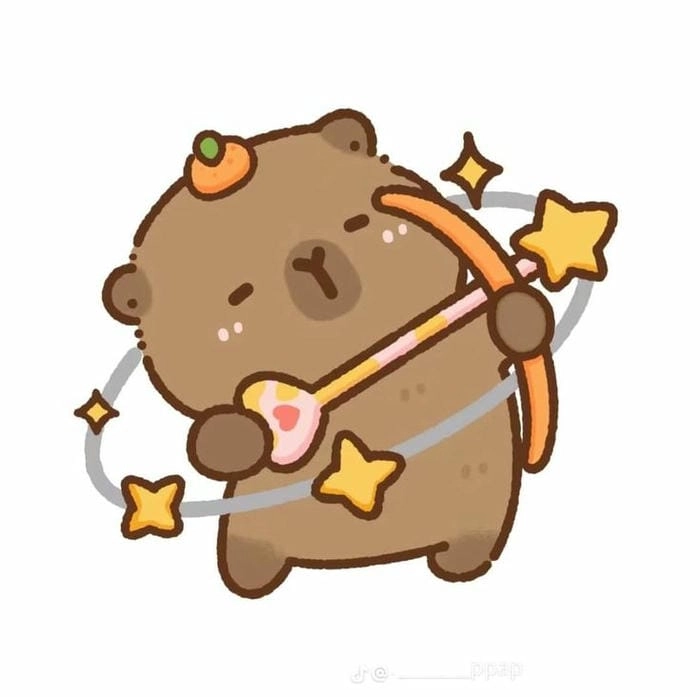 Vẻ ngộ nghĩnh từ capybara cute chibi