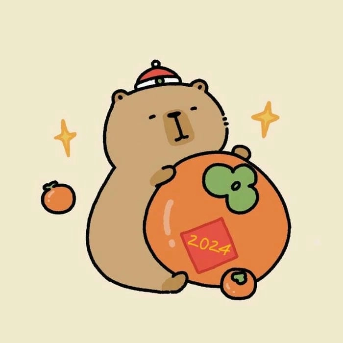 Mẫu minh họa chibi capybara nổi bật