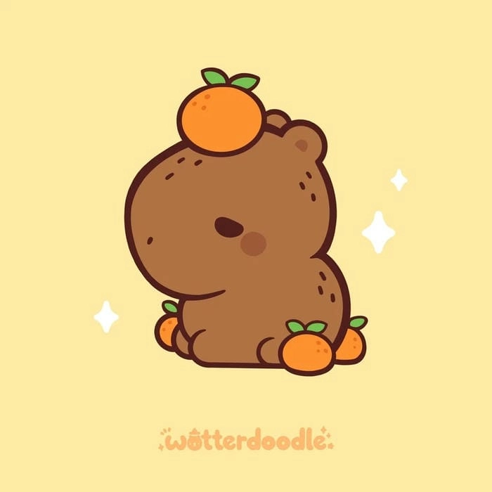 Bộ capybara chibi cute hình nền đẹp