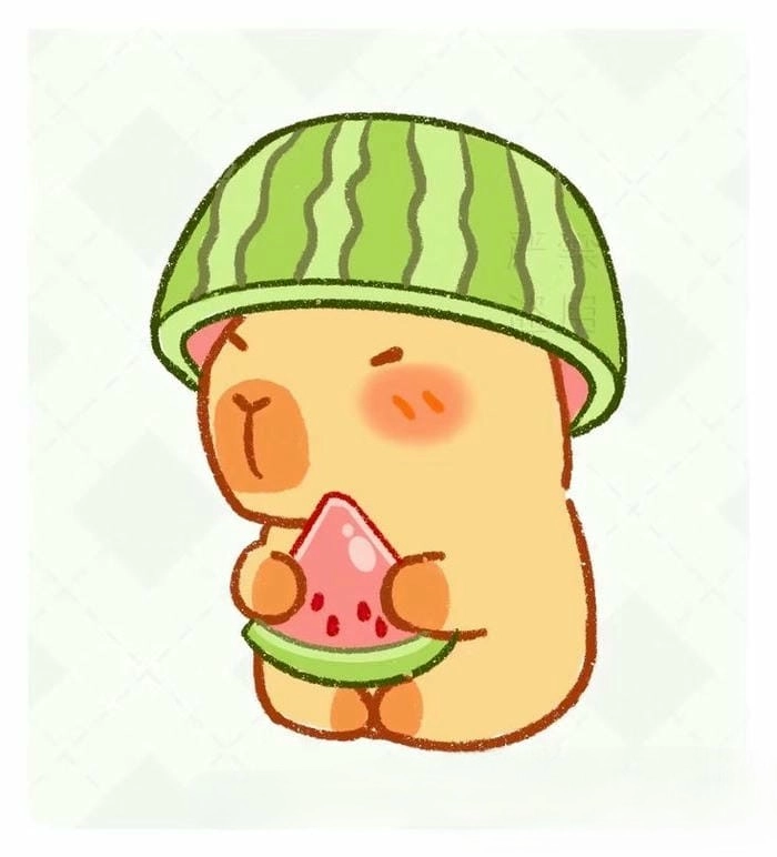 Bản in capybara chibi tô màu cho bé