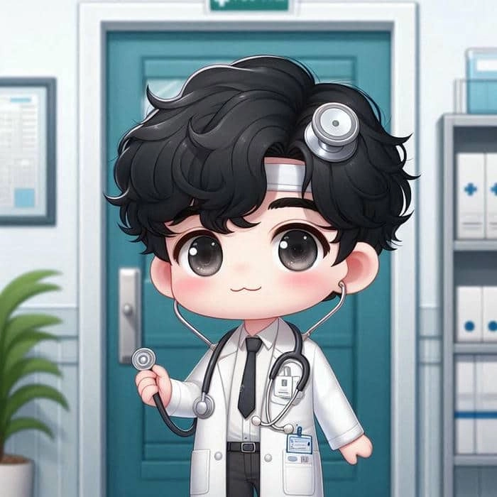 Hình ảnh y tá hoạt hình dịu dàng dễ thương
