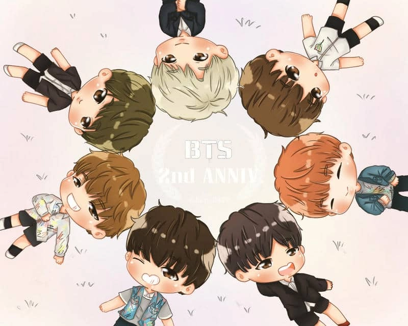 Đổi mới hình nền máy tính bts chibi