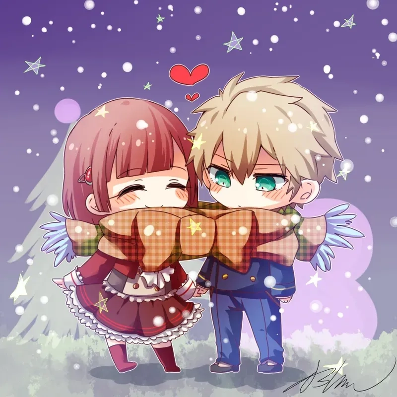 Những khoảnh khắc chibi cặp đôi ngọt ngào