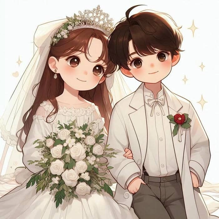 Tổng hợp hình cô dâu chú rể chibi hot