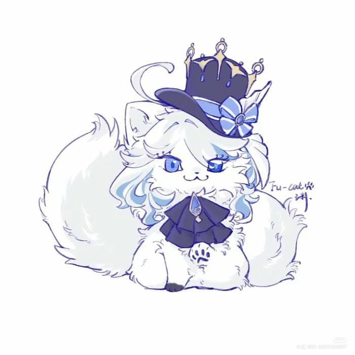 Ảnh furina chibi no background chuẩn trong suốt