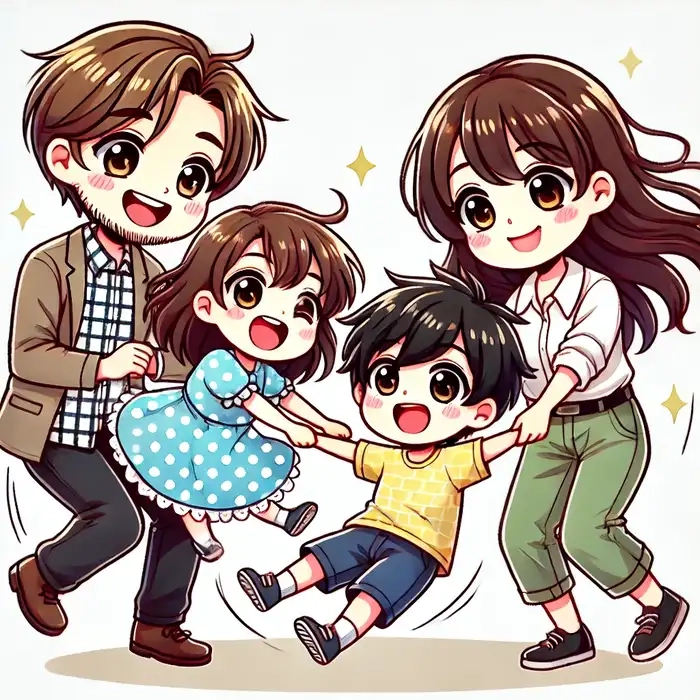 Hình ảnh ngộ nghĩnh về Gia đình chibi