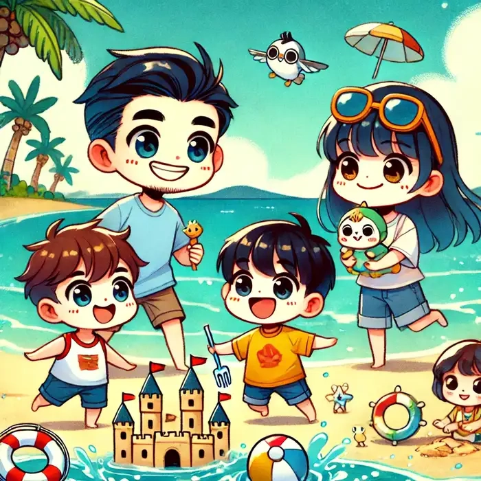 Bức tranh lung linh của Gia đình chibi