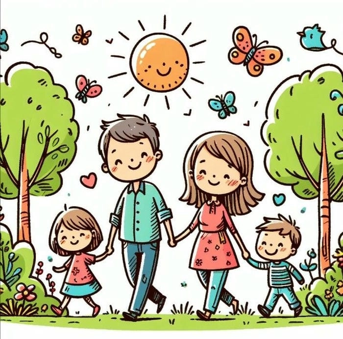 Chụp đủ thành viên trong Gia đình chibi