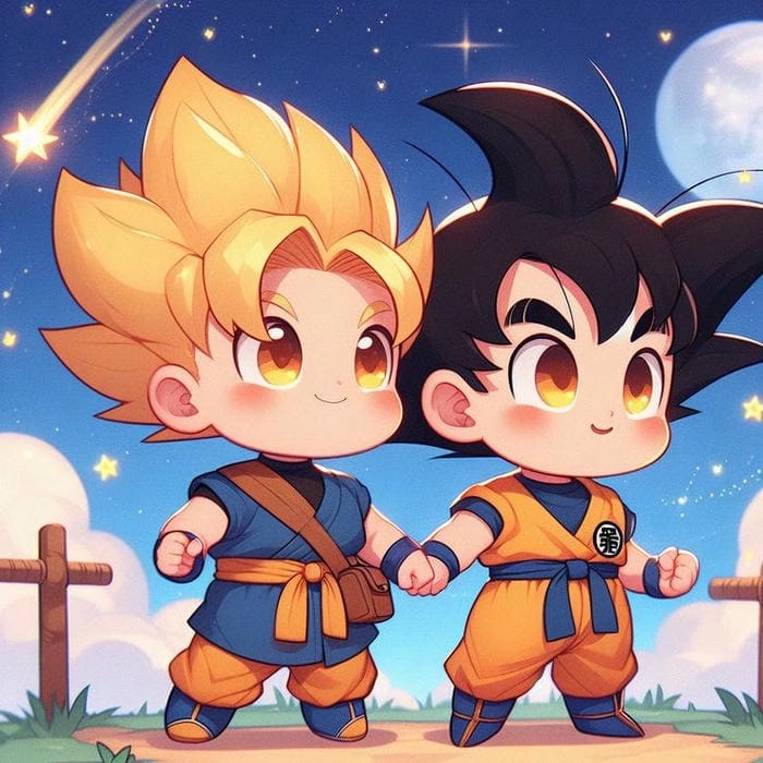 Thử tài với mẫu goku chibi drawing đơn giản