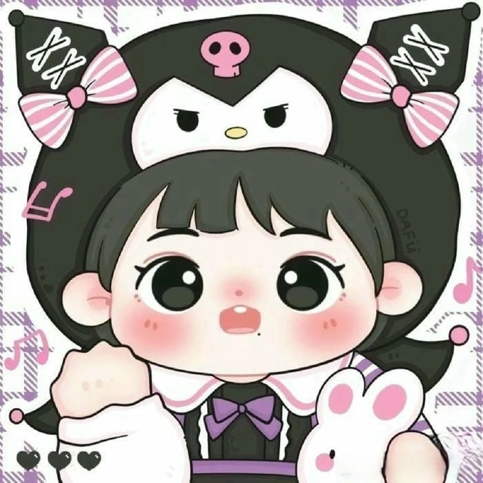 Hình ảnh chibi nữ cute không màu dành cho người thích tô màu