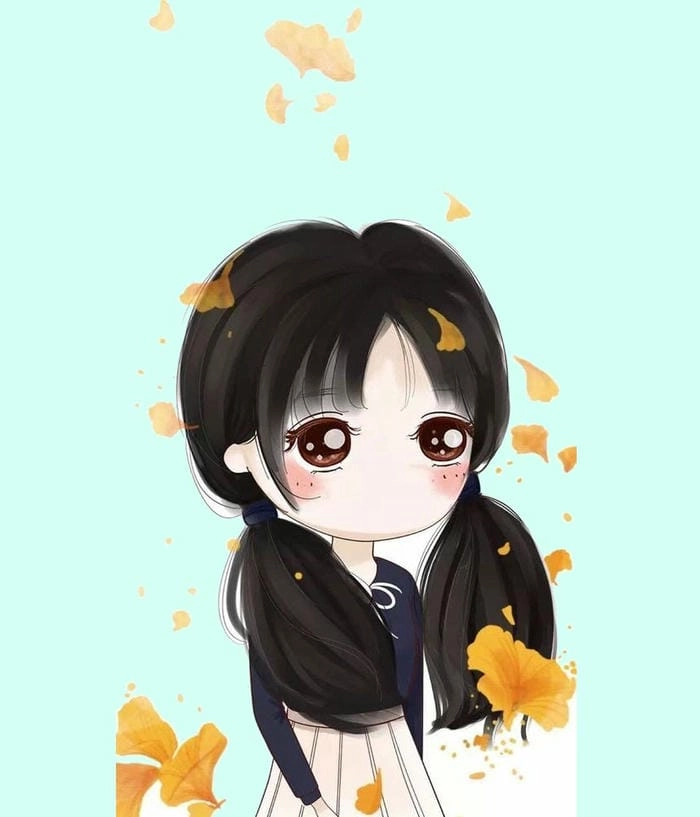 Mắt chibi nữ cute lấp lánh như ngôi sao trong tranh