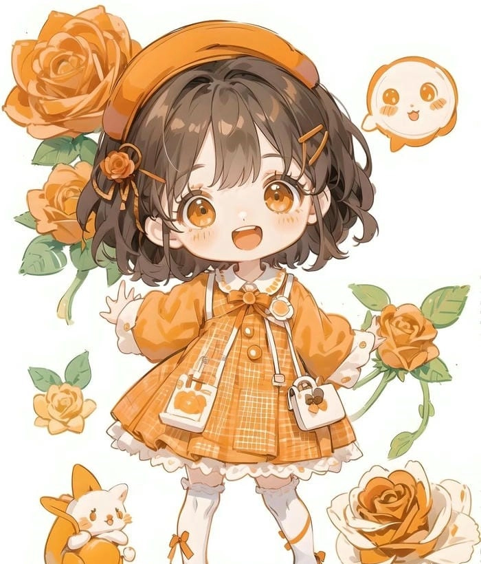 Avatar chibi nữ cute tết rực rỡ đón xuân về