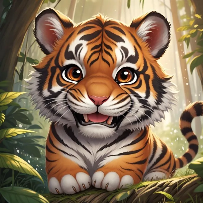 Chiêm ngưỡng hình ảnh con hổ chibi đẹp mắt