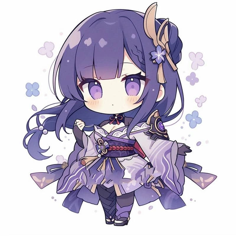 Bộ sưu tập raiden shogun chibi gif sinh động