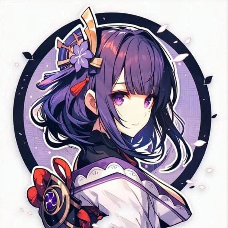 Kho nhãn dán raiden shogun chibi stickers đa dạng