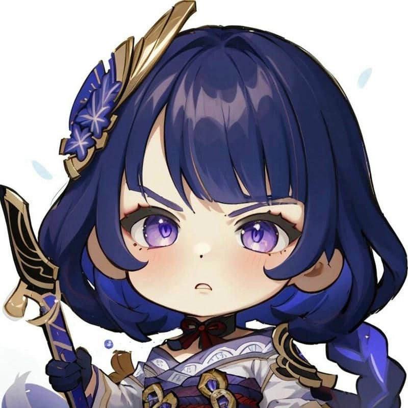 Tổng hợp raiden shogun chibi transparent png siêu nét