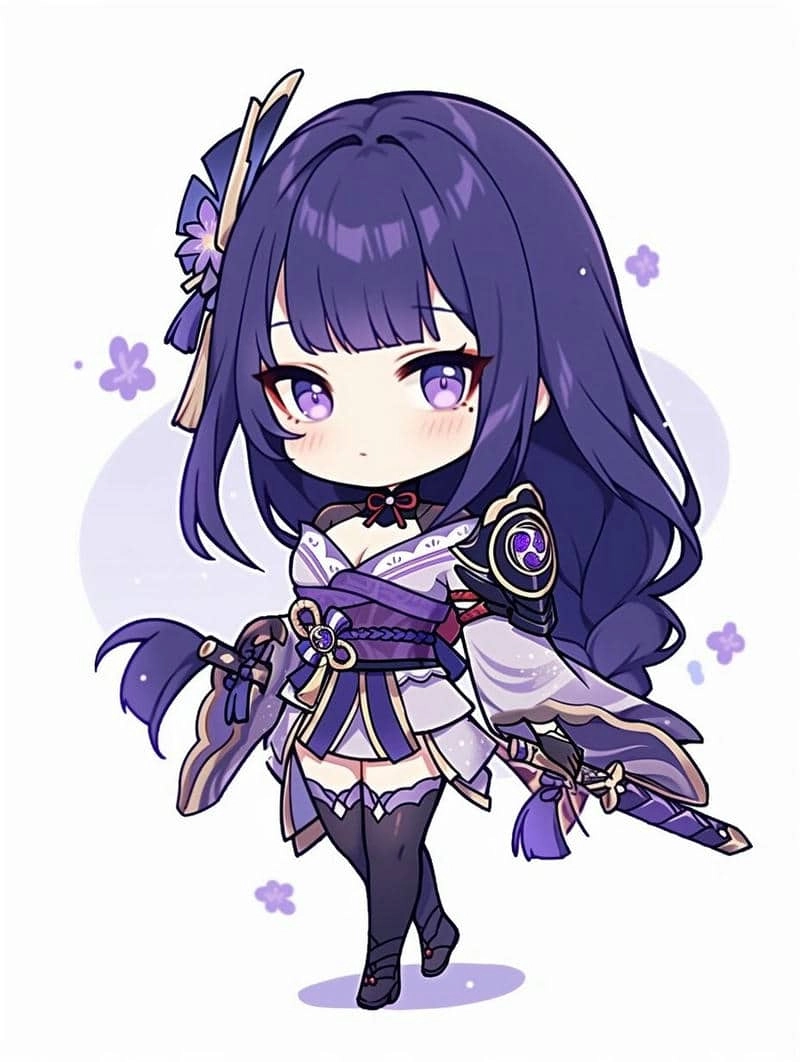 Hình động chibi raiden shogun gif đẹp xuất sắc