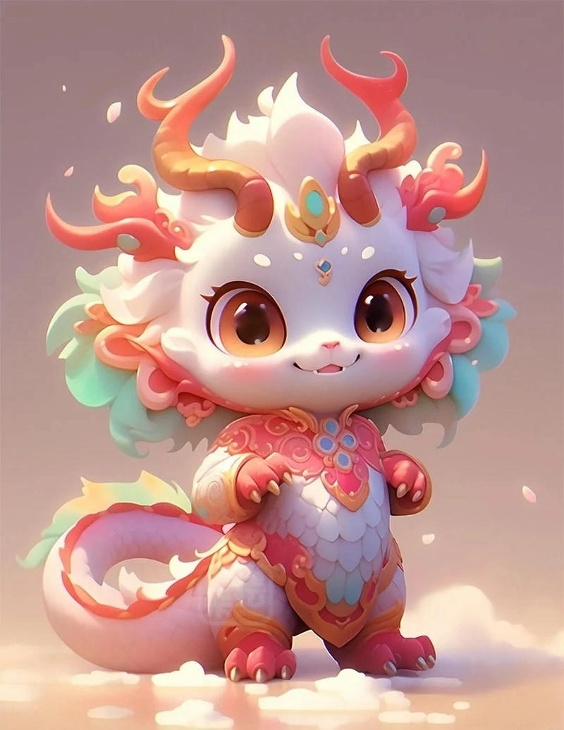 Hiệu ứng sống động cùng rồng chibi 3d