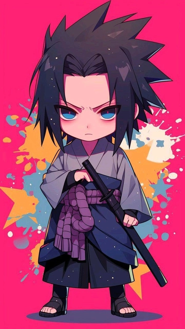 Sasuke chibi anime với phong cách đặc trưng