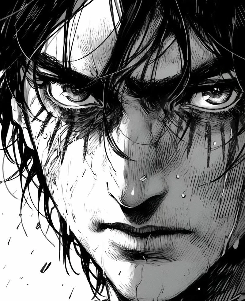 Góc cận khuôn mặt Eren head sắc nét