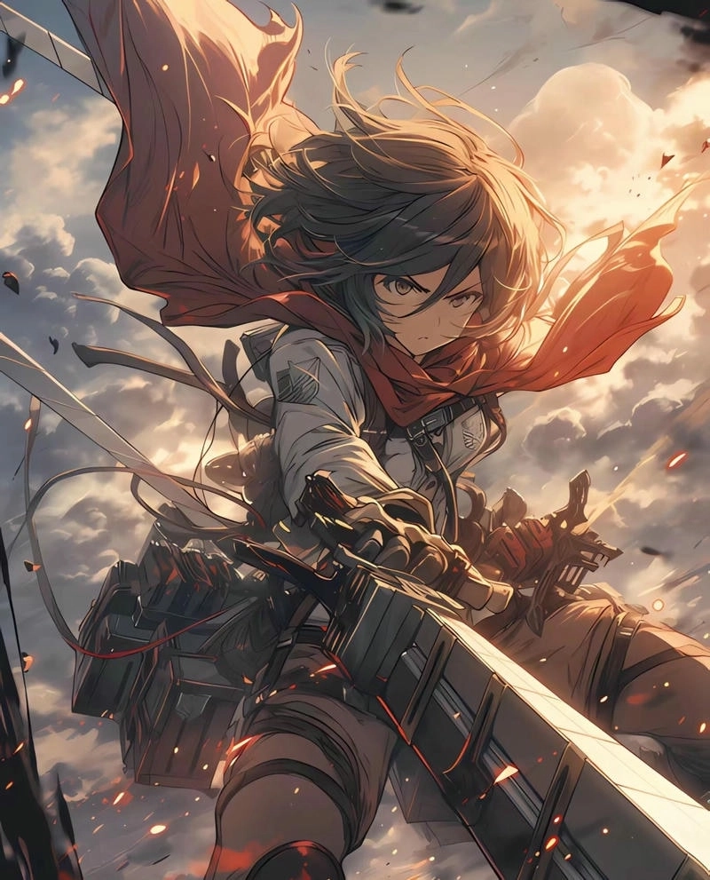 Nét quyến rũ đậm chất Mikasa Anime