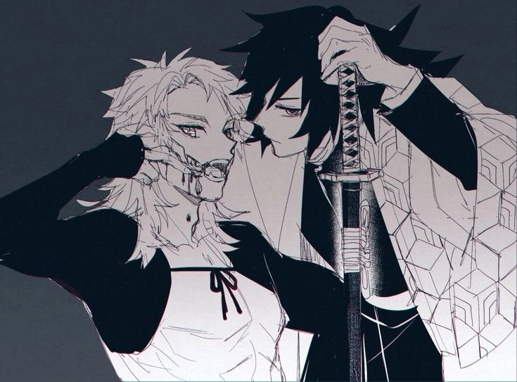 Ảnh ghép Demon Sabito x Giyuu tuyệt đẹp