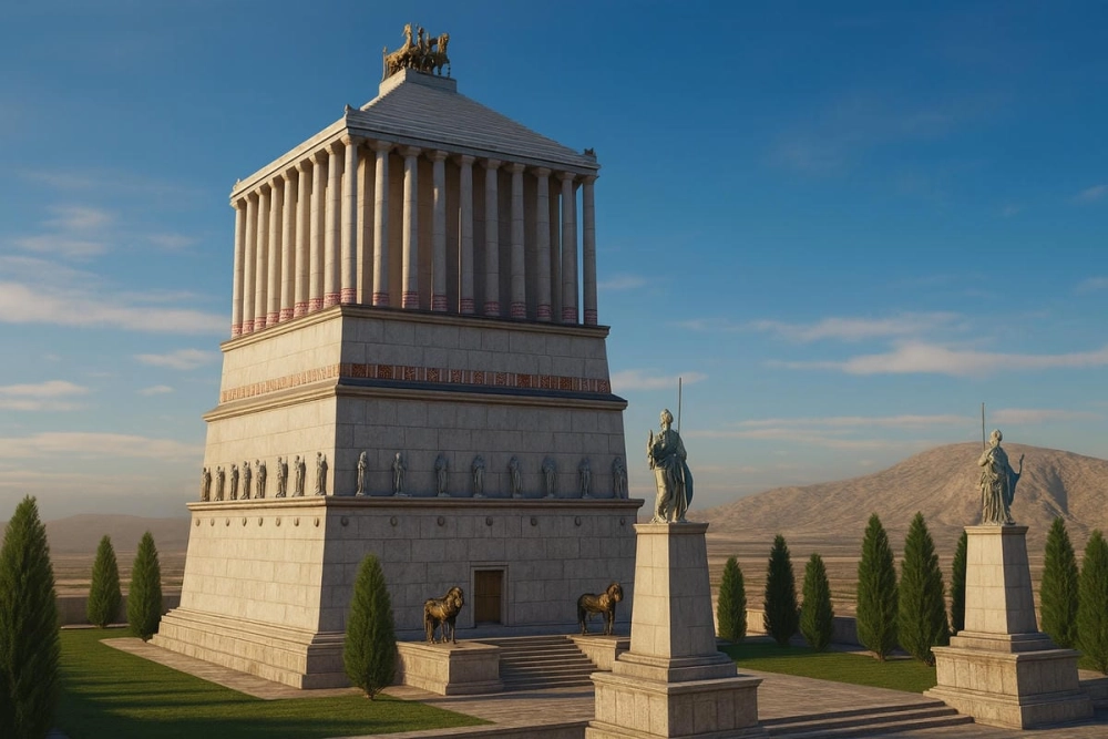 Lăng mộ Mausolus nguy nga - biểu tượng của kiến trúc mộ táng.