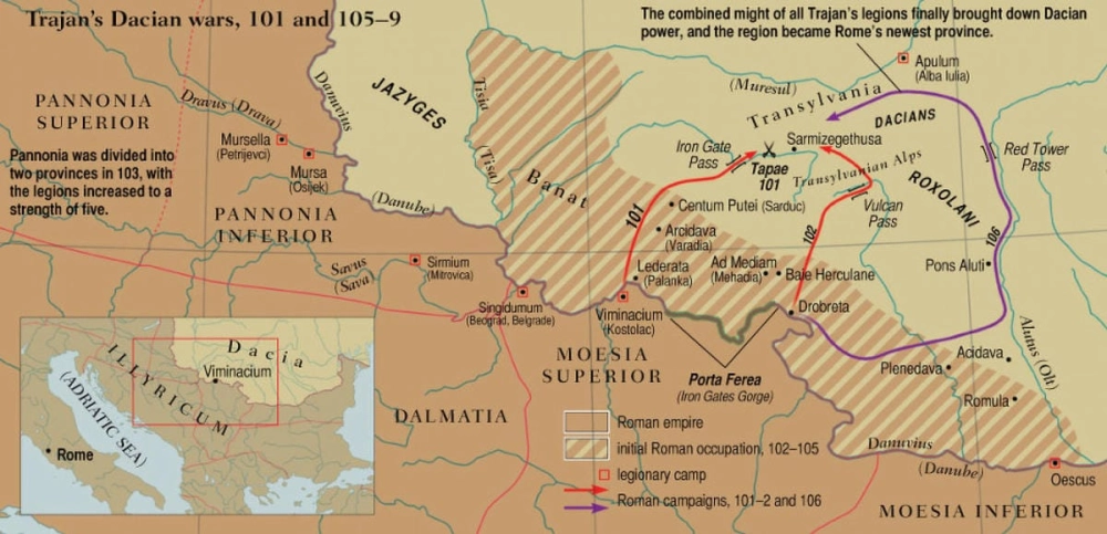 Sự mở rộng lãnh thổ đến vùng Mesopotamia dưới thời vua Trajan.